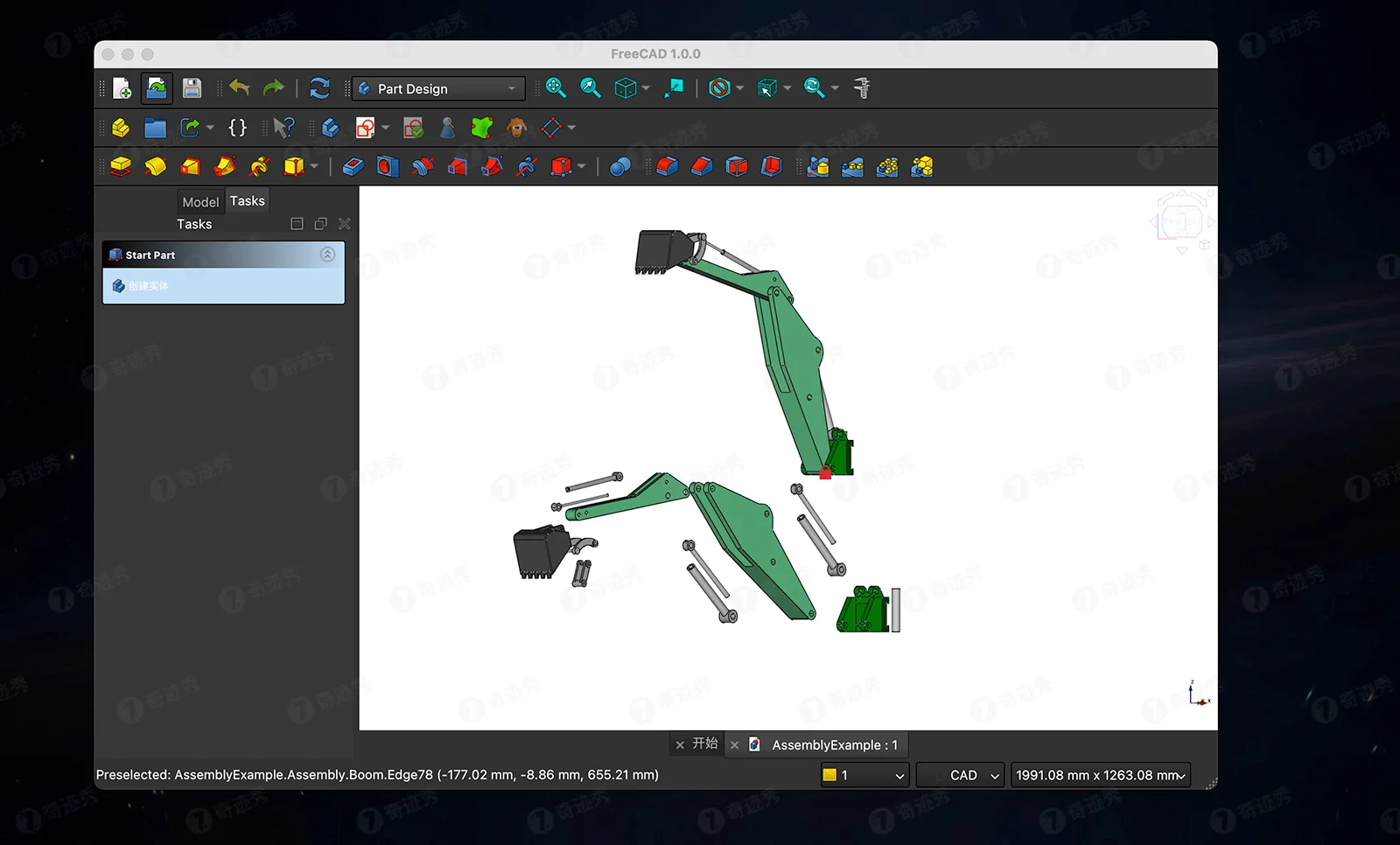 FreeCAD 1.0.2 CAD绘图设计