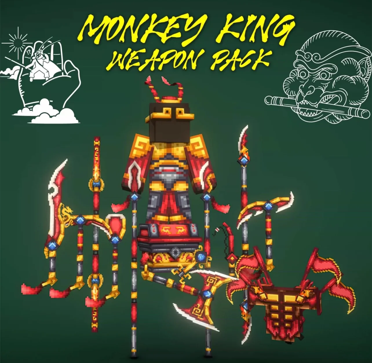 我的世界装备模型 – 孙悟空套装 [第2卷]