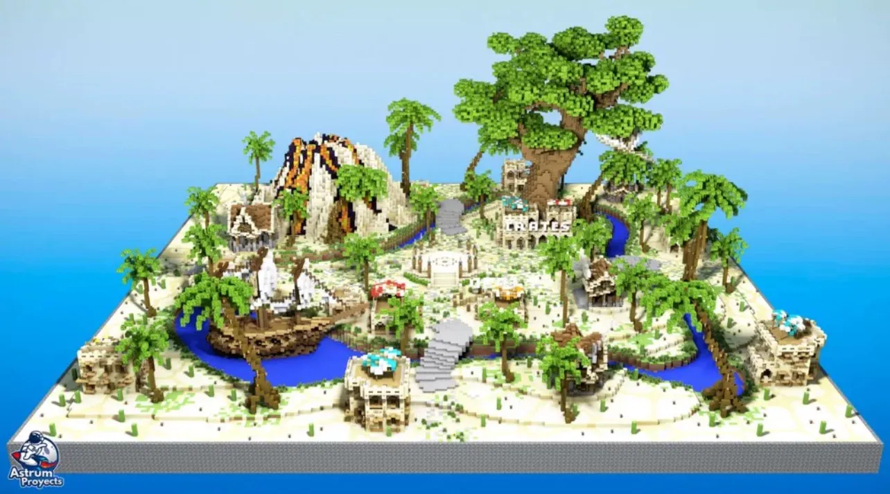 我的世界地图 – 热带岛屿 [ 海滩 / 主城 ]