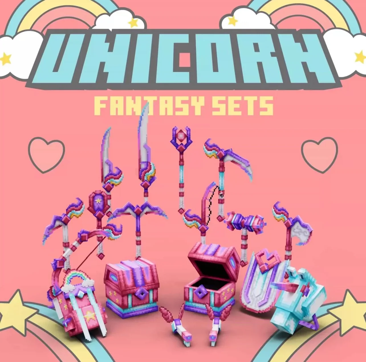我的世界装饰模型 – 奇幻独角兽套装